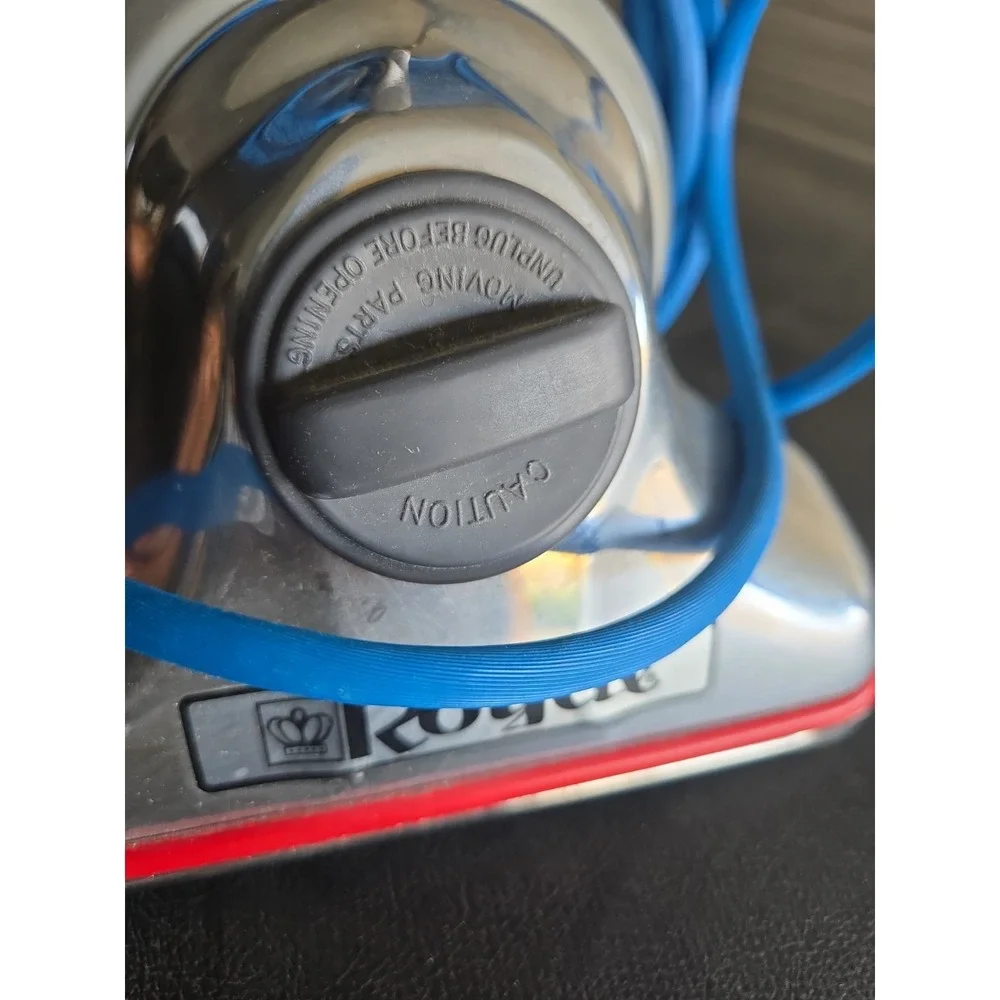 Vintage Royal Prince Model 501 Handheld Vacuum Cleaner Blue Cord Chrome Tested